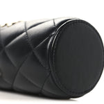 Lambskin Quilted Mini Bucket Bag With Chain Black