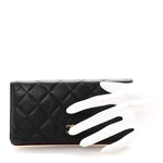 Caviar Quilted Yen Wallet Black