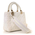 Macrocannage Technical Fabric Medium Lady Dior White