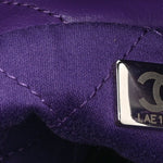 Shiny Calfskin Quilted Rainbow Mini Chanel 22 Purple