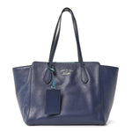 Dollar Calfskin Small Swing Tote Classic Marine Deep Cobalt