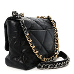 Goatskin Quilted Large Chanel 19 Flap Black