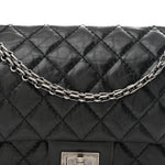 Aged Calfskin Quilted 2.55 Reissue 225 Flap Black