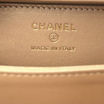 Lambskin Metal Quilted Extra Mini Vanity Case With Chain Black Gold