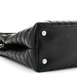 Calfskin Y Quilted Monogram Large Loulou Chain Satchel Black