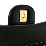 Lambskin Quilted Jumbo Double Flap Black