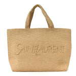 Raffia Logo Tote Naturel
