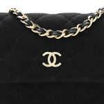 Jersey Quilted Micro Mini Flap Black
