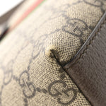 GG Supreme Monogram Textured Dollar Calfskin Web Small Ophidia Dome Shoulder Bag Beige Ebony New Acero