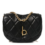 Lambskin Quilted Rocking Horse Shoulder Bag Black