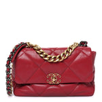 Goatskin Quilted Large Chanel 19 Flap Red
