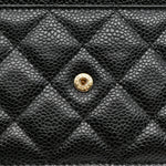 Caviar Quilted Wallet on Chain WOC Black