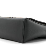 Coated Canvas Calfskin Vintage Check Medium Note Crossbody Bag Black