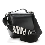 Calfskin Mini Pandora Box Logo Strap Crossbody Bag Black