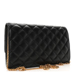 Lambskin Quilted Medusa Wallet On Chain Crossbody Black