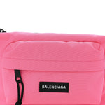 Recycled Sport Nylon Chain Logo Medium Raver Bag Fluo Pink Black