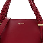 Calfskin Braided Small Blossom Top Handle Bag Burgundy
