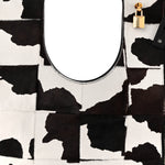 Calf Hair Large Alix Padlock Zip Shoulder Bag Brown White