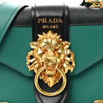 Antic Soft Saffiano Lions Head Cahier Shoulder Bag Assenzio Black