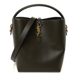 Shiny Calfskin Le 37 Bucket Bag Deep Musk