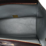 Calfskin and Suede Small Tri-Color Trapeze Dark Grey