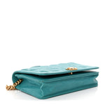 Caviar Quilted Boy Wallet On Chain WOC Light Blue