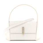 Brushed Calfskin Mini Geometric Prisma Shoulder Bag Optic White