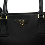 Saffiano Small Galleria Double Zip Tote Black