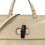 Cellarius Calfskin Small Bamboo Daily Top Handle Bag Mystic White