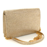 Metallic Canvas Woven Small Classic Monogram Kate Tassel Chain Wallet Gold