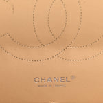 Caviar Quilted Jumbo Double Flap Beige Clair