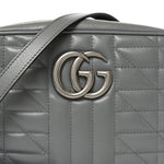 Calfskin Matelasse Aria Small GG Marmont Chain Shoulder Bag Deep Grey