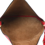 Vitello Grace Suede Small Croissant Hobo Rosso Cardinale