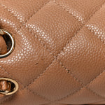 Caviar Quilted Jumbo Double Flap Beige
