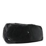 Aged Calfskin Pony Hair Quilted Small Miss Pony Drawstring Tote Black