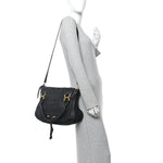 Calfskin Medium Marcie Satchel Black