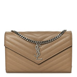 Grain De Poudre Matelasse Chevron Monogram Chain Wallet Taupe