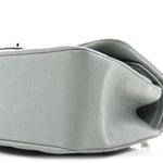 Caviar Quilted Jumbo Double Flap Light Blue