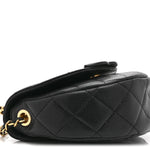 Caviar Quilted Mini Messenger Flap Black