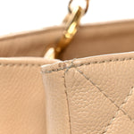 Caviar Quilted Grand Shopping Tote GST Beige