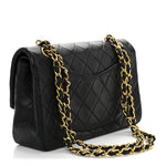 Lambskin Quilted Small Double Flap Black