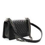 Caviar Quilted Medium Boy Flap Black