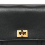 Smooth Calfskin Small Bel Air Clutch On Strap Black