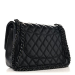 Lambskin Quilted Jumbo Double Flap So Black