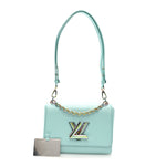 Iridescent Grained Calfskin Summer Splash Twist MM Blue