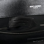 Grain De Poudre Textured Mixed Matelasse Large Triquilt Monogram Satchel Black