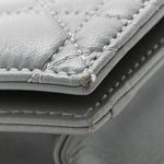Lambskin Cannage Lady Dior Convertible Clutch Grey