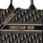 Oblique Calfskin Small Book Tote With Strap Blue Multicolor
