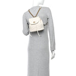 Calfskin Matelasse GG Marmont Flap Backpack White