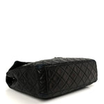 Washed Lambskin Quilted Maxi Single Flap Black